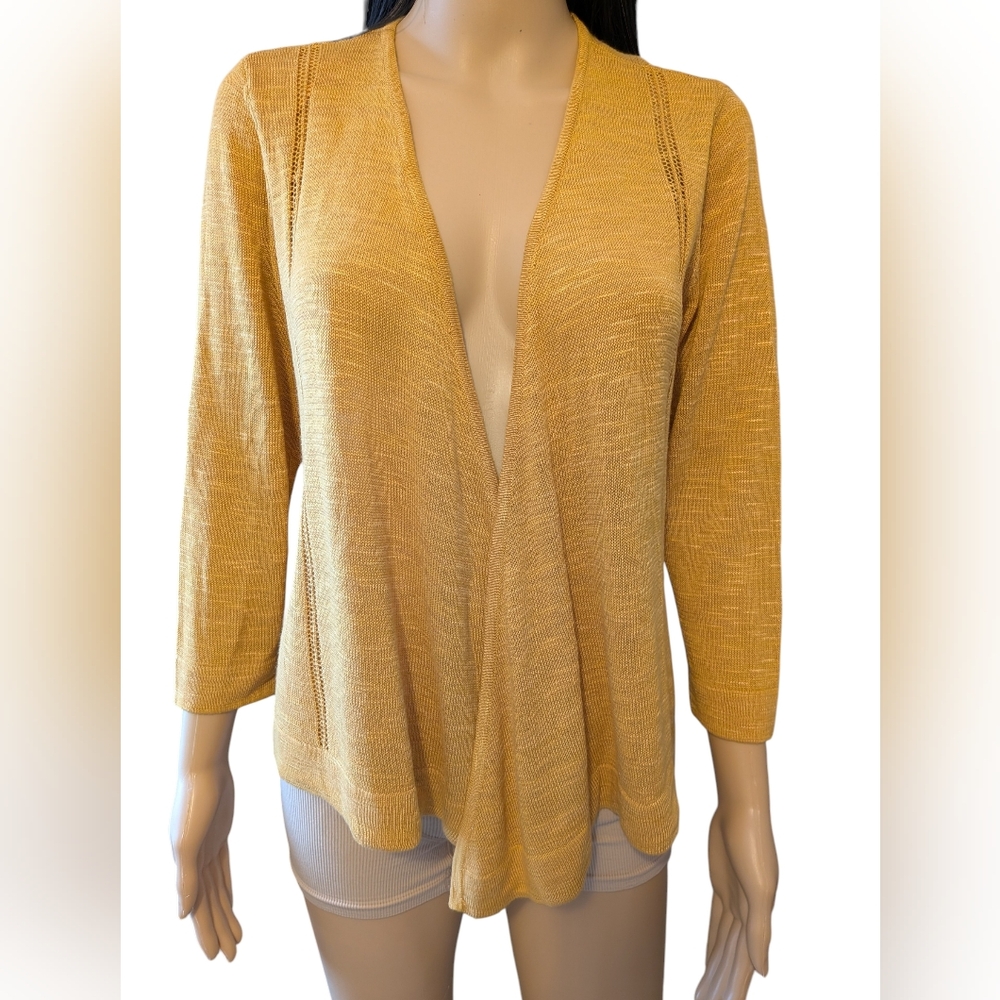 Dressbarn Knit Cardigan Sweater Golden Yellow
